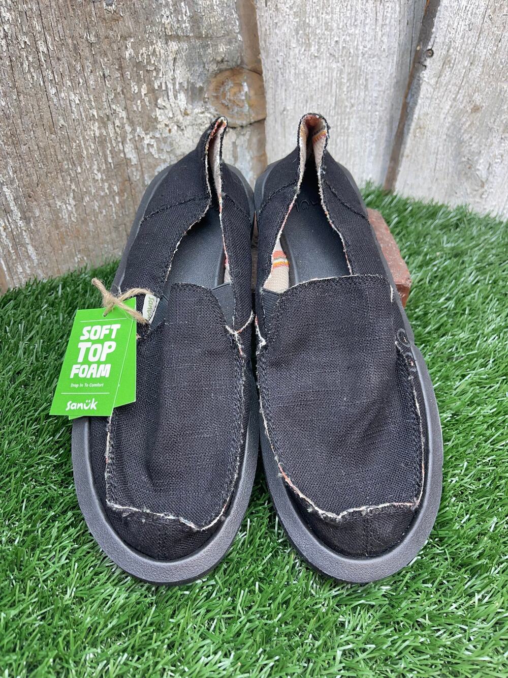 Sanuk Black W Donna St Hemp Women's Black 10